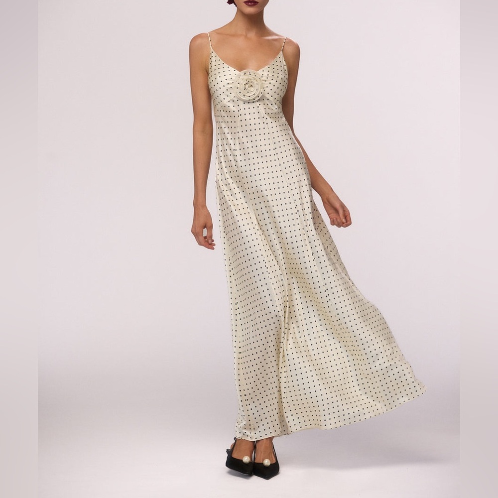 SAME Cream Polka Dot Maxi Dress - Picture 4 of 10